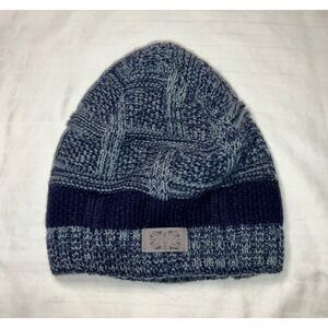 DMM Gray Cable Knit Beanie Fur Lined Beanie Cap Indie Sleeze Grunge Gorpcore